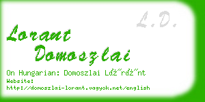 lorant domoszlai business card